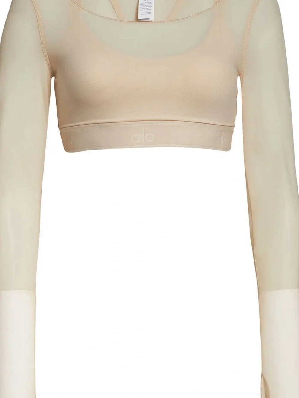 ALO Yoga Airlift Ballet Dream Long Sleeve Bra Top In Macademia